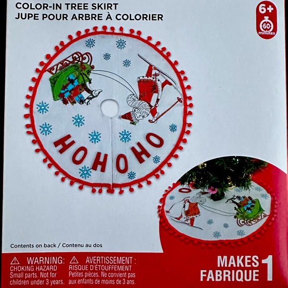 Santa Claus Christmas Tree Skirt Color In Kids Craft Kit - Picture 1 of 3